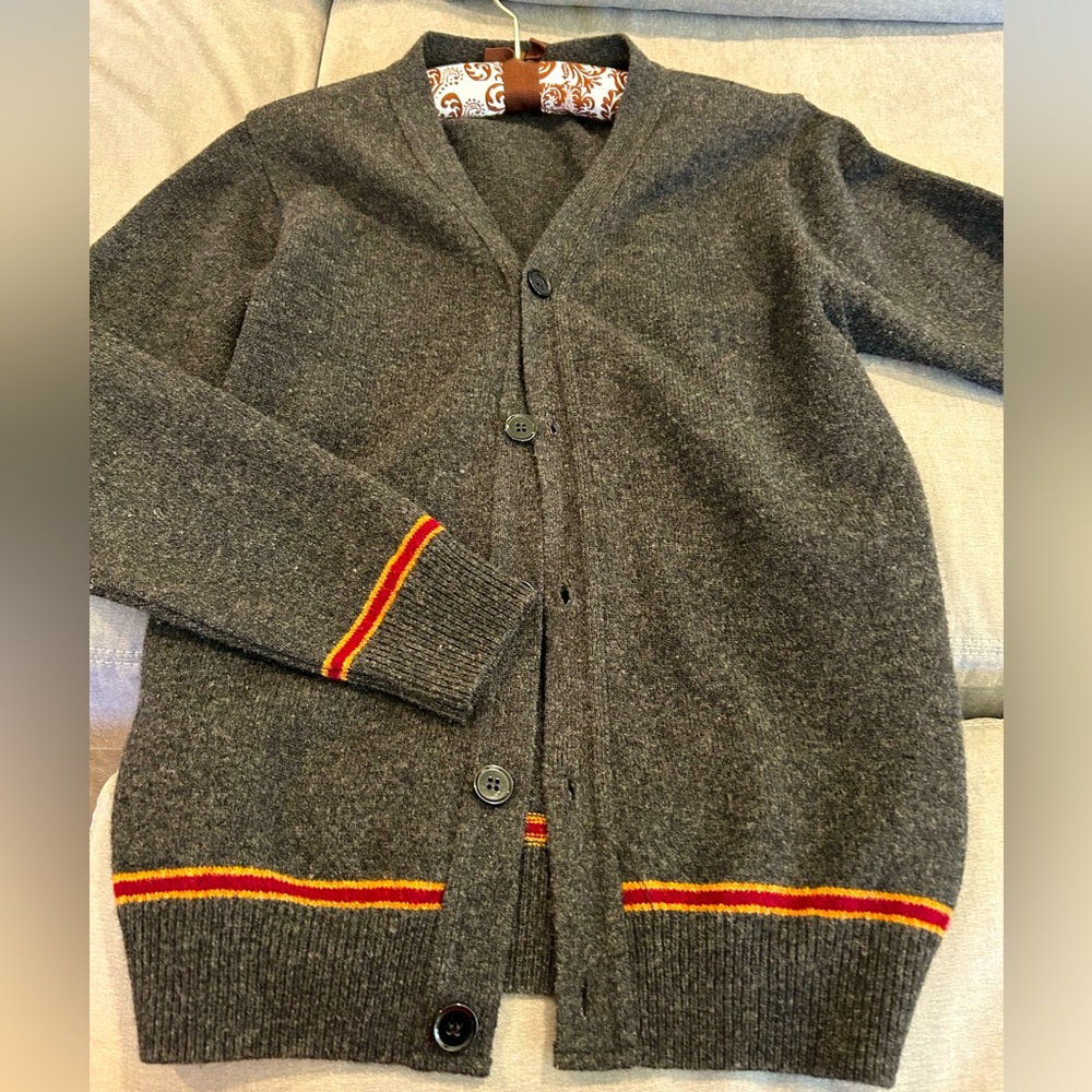 Harry Potter Gryffindor Cardigan Sweater Women’s Size Small Wool Gray EUC